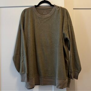Aerie Sage Green Ribbed Crewneck